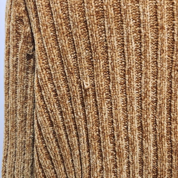 Jachs Girlfriend Ribbed Velvet Chenille Crewneck Sweater Mustard Yellow - Picture 6 of 6